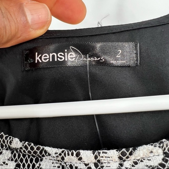 Kensie dress 2 black white lace overlay - Picture 6 of 8